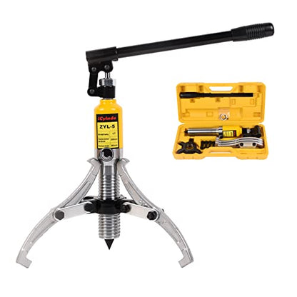 Hydraulic Gear Puller, 5 Ton Hydraulic Puller Kit Bearing Puller with Case 2 or 3 Jaws Bearing Hub Separator Hydraulic Puller Separator Tool for Pulling Hubs, Bearings, Gears, ZYL-5 - size: 5 Ton