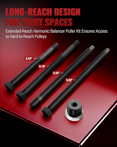 Reywoo Harmonic Balancer Installer Set, Long Reach Crank Pulley Underdrive Pulley Damper Installation Tool Kit for Balancer Pulleys - style: Installation