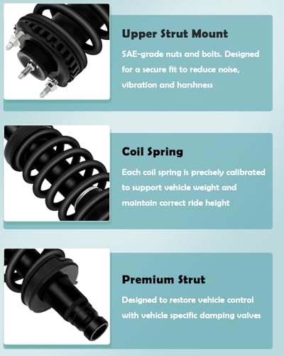 SCITOO Front Struts Spring Assembly 02-09 for Chevrolet Trailblazer 2PCS | Complete Strut 2002-2009 for GMC Envoy Rear Struts and Shocks Absorber with Coil Spring Replacement 171341 - style: 2*Front Complete Strut