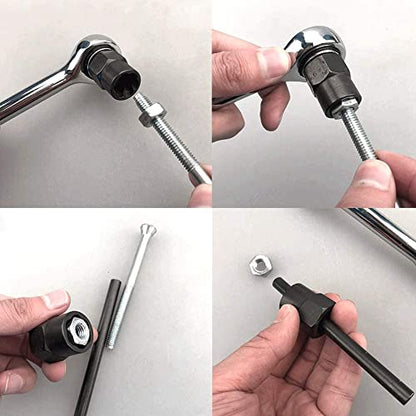 11pcs Twist Socket Set, 9-19mm Lug Nut Remover Set Damaged Bolt Screw Nut Extractor Tool Set Including a Punch Rod - size: 9-19mm 11pcs
