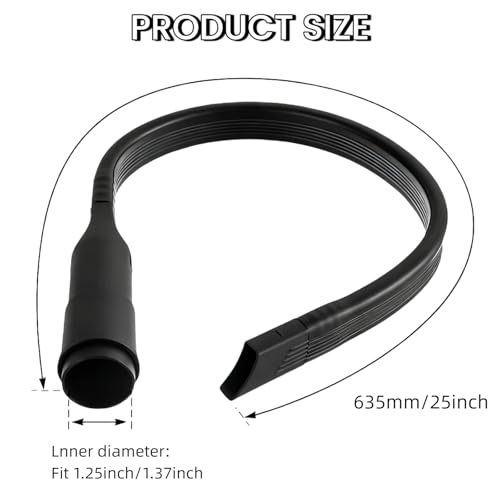 2 Pack 25" Flexible Vacuum Crevice Attachment Tool Kit, Universal Vacuum Cleaner Accessories for 1-1/4"(32mm) & 1-3/8"(35mm) Hoses, Flexible Extension Brush for Deep Cleaning