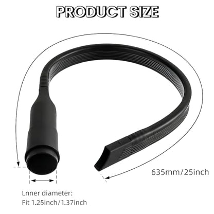 2 Pack 25" Flexible Vacuum Crevice Attachment Tool Kit, Universal Vacuum Cleaner Accessories for 1-1/4"(32mm) & 1-3/8"(35mm) Hoses, Flexible Extension Brush for Deep Cleaning