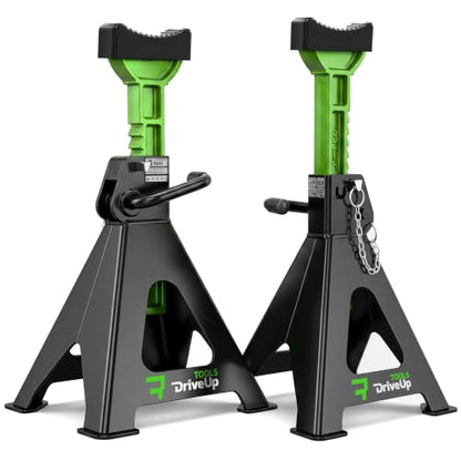Jack Stands 3 Ton (6,600 lb) Heavy Duty Steel, Double Locking, Set of 2, Adjustable Height 11.03-16.7 Inch, Green Car Jack Stands for Cars SUV Trucks Vans - size: 3 Ton