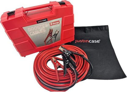 Justin Case Heavy-Duty Jumper Cables for Car, Includes 2 Gauge Wire Conductor 20' car Jumper Cables & 365 Day Roadside Assistance - size: 20ft 2ga