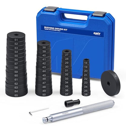 Orion Motor Tech 52-in-1 Custom Bushing Driver Tool Set and Transmission Wheel Axle Bearing Race Seal Installer Remover, Bush Removal Puller Bearing Press Tool Kit - color: Silver Handle