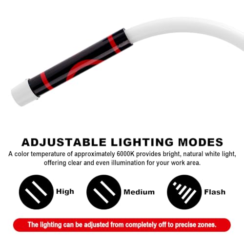 Flexible LED Flashlight Stick, 76cm/30in Rechargeable & Bendable LED Work Light Lamp Stick with 3 Lighting Modes for Mechanical Inspection Automotive Car Repair and Tight Spaces