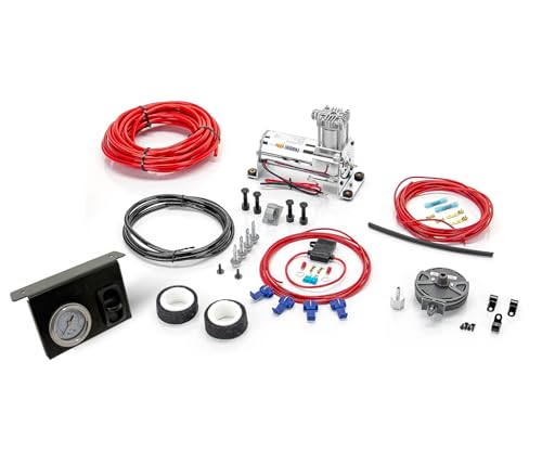 TORQUE Onboard On Board Air Compressor system for Air bags Suspension Kits | for Airbag Air Bag Air lift compressor kit, Universal Single Path System with Analog Gauge Replaces Firestone 2097) - color: On Board Air Compressor System Kit