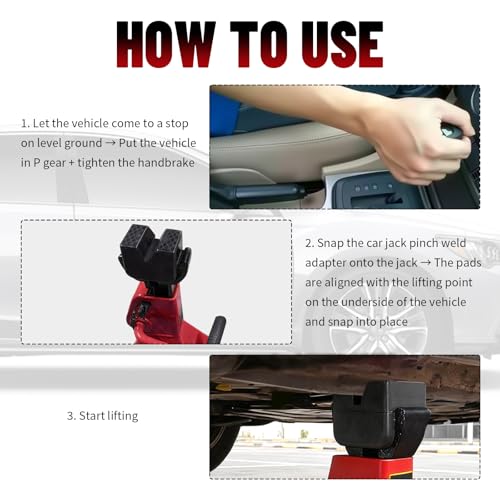 4PCS Slotted Car Pinch Weld Jack Pad,Flexible Car Jack Stand Pads for Protection & Cushioning with Anti-Slip Texture,Rubber Cars Pinch Weld Jacks Adapter for 2T Floor Jacks