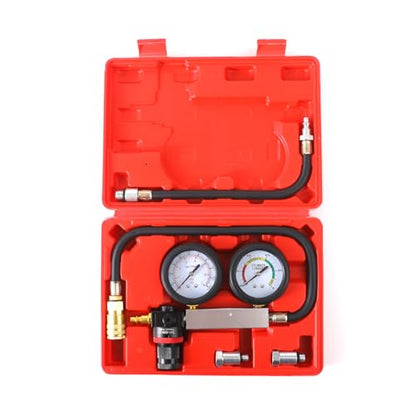 TU-21 Engine Cylinder Leak Down Tester Kit, Automotive Engine Compression Leakage Test Kit for Cars Trucks Motorcycles (red) - color: red
