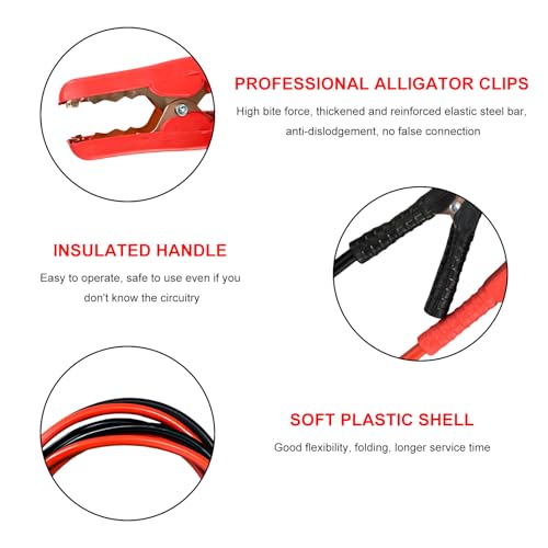 2 PCS Jumper Cables for Car Battery, 10 Gauge 10Feet Automotive Booster Cables with Carrying Bag, Heavy Duty Alligator Clips Cable for Jump Starting Dead or Weak Batteries