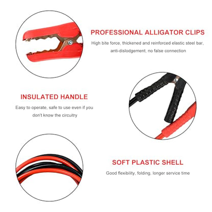 2 PCS Jumper Cables for Car Battery, 10 Gauge 10Feet Automotive Booster Cables with Carrying Bag, Heavy Duty Alligator Clips Cable for Jump Starting Dead or Weak Batteries