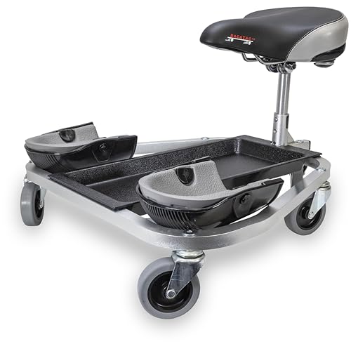 Racatac Kneeling Sitting Creeper with 3 Inch Casters, Rolling Knee Pads with Seat, Adjustable Seat, Knee Pads with Wheels, Assembled in USA, Floor Creeper, 01RAC3 - size: 3 Inch, style: Standard