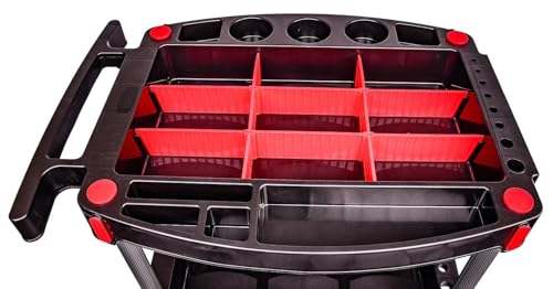 JEGS 81444 Professional Detailing Cart 36.25 in. H x 26 in. L x 19.25 in. W Incl