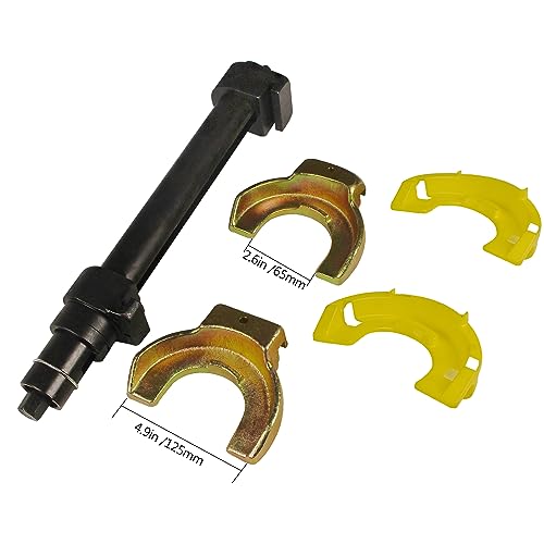 Macpherson Strut Spring Compressor Kit Interchangeable Fork Strut Coil Extractor Tool Set with Safety Guard and Carrying Case