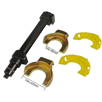 Macpherson Strut Spring Compressor Kit Interchangeable Fork Strut Coil Extractor Tool Set with Safety Guard and Carrying Case