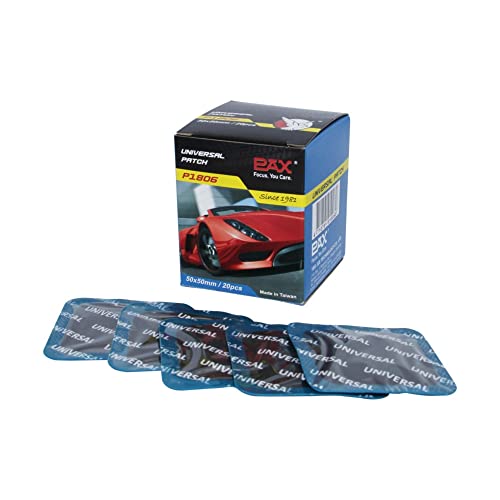 PAX 20 Pcs Heavy Duty Universal Patch, 50 x 50mm Square Tire Repair Patches, Professional Inner Liner Repair for Car, Truck, Tractor (Glue Not Included, Cold Repair) - size: 50 x 50mm