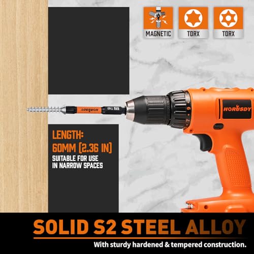 HORUSDY Torx Bit Set, 36pcs Security Torx Bit Set,Tamper Proof Star Bits (T5-T40) for Impact Driver, S2 Steel Screwdriver 1" & 2.3" Long,Torque Security Bits with Storage Box - style: 36pcs Security Torx Bit