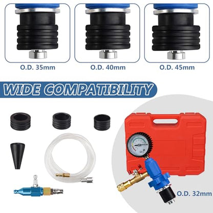 Cooling System Vacuum Purge Radiator Coolant Refill Tool Kit with Universal Adapters Coolant Vacuum Refill Kit