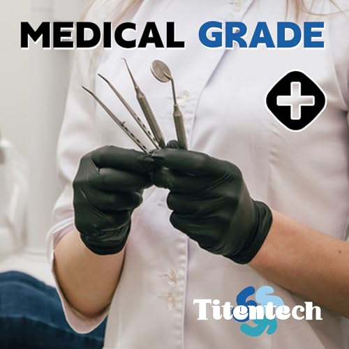 Disposable Nitrile Exam Gloves Black Cooking Gloves Disposable Food Safe 3mil 100PCS/BOX - color: Black 1000 Small