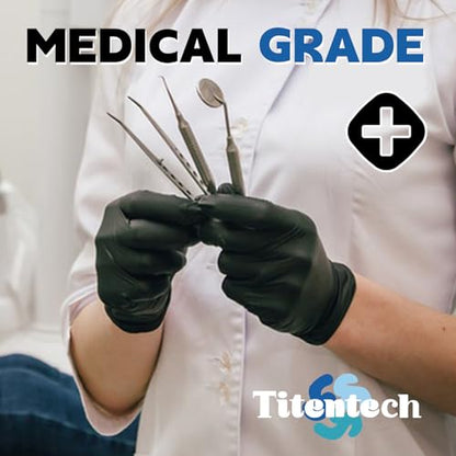 Disposable Nitrile Exam Gloves Black Cooking Gloves Disposable Food Safe 3mil 100PCS/BOX - color: Black 1000 Small