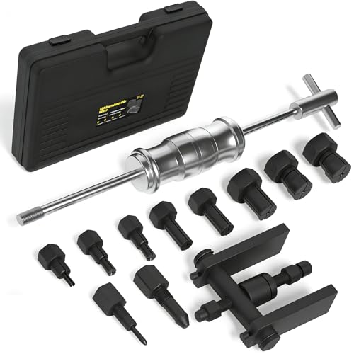 Blind Hole Bearing Puller Set 8-32mm with Slide Hammer - Motorcycle Bearing Removal Tool Kit with Expandable Collets for Wheel, Sprocket & Swingarm Bearing Puller - 12PC Mechanic Tool Set - size: 12pcs