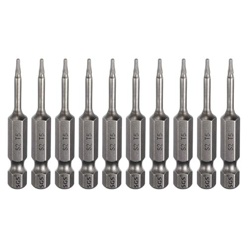 HARFINGTON 10pcs T5 Torx Head Screwdriver Bit 1/4" Hex Shank 2" (50mm) Long Magnetic No Hole Tip Tamper Proof 6 Point Star Screw Driver Drill Bits S2 Steel Industrial Power Screwdrivers - size: T5 x 2"