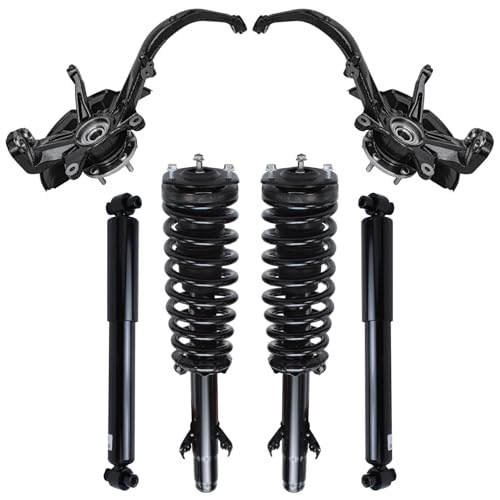 Detroit Axle - FWD Front Steering Knuckles Wheel Hub Bearings Struts Rear Shocks Replacement for Ford Fusion Lincoln MKZ Mercury Milan - size: 6AQU47650/ strut shock sway kit