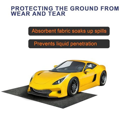 60" x 72" Oil Spill Mat - Garage Floor Mats for Under Car - Waterproof, Absorbent, Reusable, Washable, Protects Garage Floors or Driveways, Durable