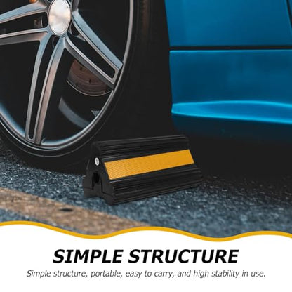 BETOOKY Heavy-Duty Rubber Wheel Chocks with Rope Handle 210x115x105mm Non-Slip Vehicle Blocks for Cars Trucks Trailers Rvs Stabilizer Tire Stops for Automotive Use