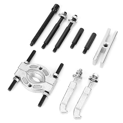 Mini Bearing Separator Tool Kit, Chrome Vanadium Bearing Remover Puller Set for Small Gears Wheels Fittings on Shafts, Compact Automotive Hand Tool with Plastic Case