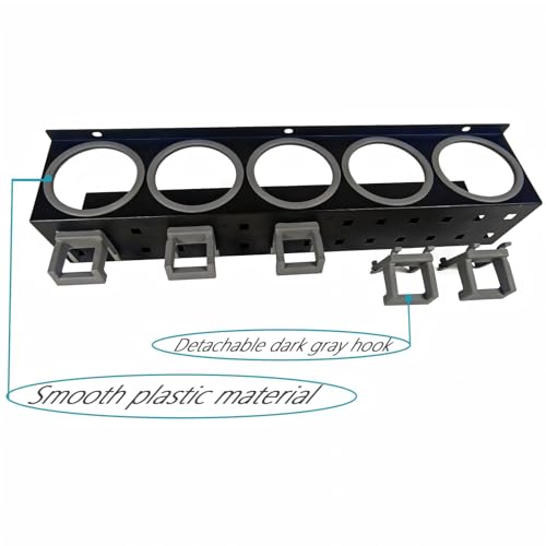 2-Pack Spray Bottle Organizer - 5 Can Holes + 5 Hooks, Wall-Mounted Multi-Functional Organizer Suitable for Car Detailing, Garage, Kitchen, Bathroom