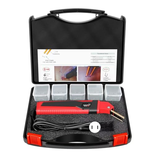 CHICIRIS Plastic Welding Kit 5-In-1 Welder with Heat Cutting Shaping Tools for Home Automotive Bumper Repairing (US Plug 110V) - color: Red