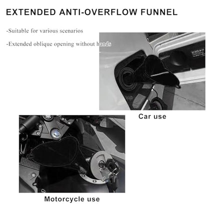 2 PCS Oil Funnel, Plastic Long Neck Multi-Purpose Spill Saver Funnel, Engine Oil Funnels for Filling Oils Gas Water Diesel Fuel Lubricants for Car Motorcycle ATV Boat (Black) - color: Black-2PCS