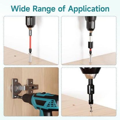 35Pcs Impact Driver Bits Set with a Storage Case | 28 Magnetic Screwdriver Bits, 3 Hex Countersink Drill Bits, 3 Sockets, Quick Change Chuck for Power Screwdrivers Electric - style: 28 Screwdriver Bits, 3 Countersink Drill Bits, 3 Sockets,1 Change Chuck