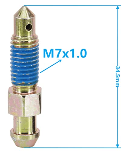 4 PCS Speed Bleeder, Bleeder Valve, Brake Bleeder Screws, Quick Bleeders with Dust Caps, M7x1.0-34.5mm, H9411-4, 105400, 639570 - size: M7x1.0 - 34.5mm (4 PCS)