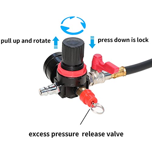 DPTOOL Turbo System Leakage Tester Turbocharger Air Pressure Guage Cooling System Intercoolers Radiators Hose Leaks Test with Regulator Manual Valve 1.38''-3.54''
