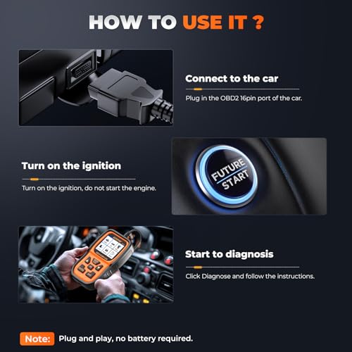 AUTOPHIX OM126P OBD2 Scanner, Check Engine Light Code Reader, Car Code Scanner for Automotive Diagnostic, Read & Clear Fault Code, Pass Smog Test, Live Data, for All US Cars After 1996 - color: Orange