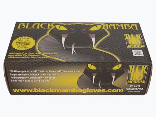 Black Mamba Super Strong Nitrile 100 Glove BOX (MEDIUM) - size: Medium
