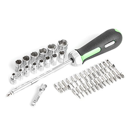 OEMTOOLS 23997 Socket Set 64PC, 1/4" Drive Mechanic Tool Set, Socket Wrench Set Hard Chrome Finish, No-Slip Sockets, Ratchet Set and Extensions for Tight Spaces