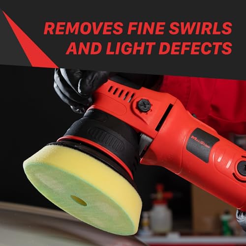 Maxshine M15 Pro Dual Action Polisher & Cut Polish Kit – 15mm Long Throw 1000W Car Buffer with 5” Backing Plate, Variable Speed 2,500–5,000 OPM – Detailing Tool for Cars, Trucks, SUVs & Boats - color: 5" Cut & Polish Kit