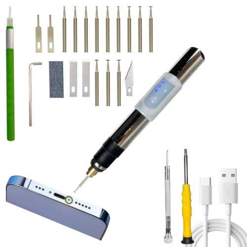 Damaged Screw Removal For Cell Phone Rechargeable Broken Screw Extractor Kit for Iphone Cell Phone Repair Tool 4 Size Grinding Heads Portable Screw Extractor for Laptop/Pad Electronic Products