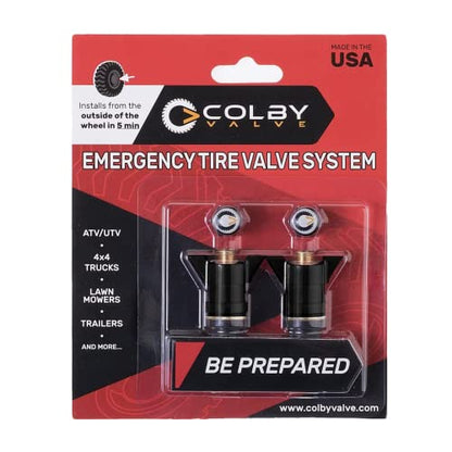 Colby Valve Quick Emergency Valve Stem Replacement Kit for Tubeless Tires | No Tools Required for Install | No Need to Remove Tire | Tire Valve Stem Kit Made in USA from quality 360 brass components - color: Black