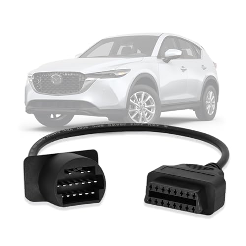 OBD2 Adapter for Mazda 17 Pin OBD1 to 16 Pin OBD2 Diagnostic Cable, Compatible with Mazda Vehicles 17pin Connector, Work with ELM327 OBD2 Diagnostic Scanner Tool and Code Reader - style: Fit for mazda-17pin