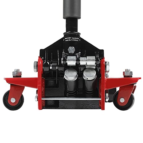 AFF 2 Ton Professional Heavy Duty Steel with 2 Piece Handle, Low Profile, Quick Lift Turner Service Floor Jack, 202T - style: Floor Jack with 2 Piece Handle