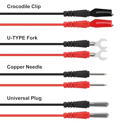 DIANN 2 Sets 16 in 1 Multimeter Test Leads Kit Digital Probes & Leads Set with Replaceable Testing Pen Test Hook Alligator Clips Banana Plug Measurement Tools for Electrical Power Experiments