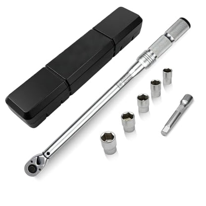 TYD 1/2 Inch Drive Click Torque Wrench Set, 30–210 Nm ±4% Precision | 72-Tooth Dual-Direction Ratchet, Includes 5 Sockets & 5" Extension Bar, Wheel Lug Torque Kit for Car SUV Pickup Truck Repair - style: TGZ-210 30-210N.m 1/2"