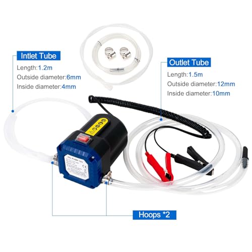 AIGMISON Oil Change Pump Extractor, 12V 80W Electric Oil Transfer Pump, Motor Oil Diesel Fluid Pump with Tubes - color: Updated 80W