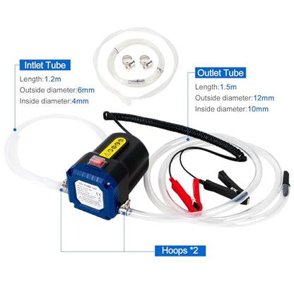AIGMISON Oil Change Pump Extractor, 12V 80W Electric Oil Transfer Pump, Motor Oil Diesel Fluid Pump with Tubes - color: Updated 80W