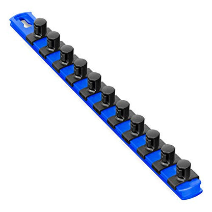 Ernst Manufacturing - 8419-Blue-1/2 13-Inch Socket Organizer with 11 1/2-Inch Twist Lock Clips, Blue - color: Blue, size: 1/2-Inch Twist Clips, style: 13-Inch