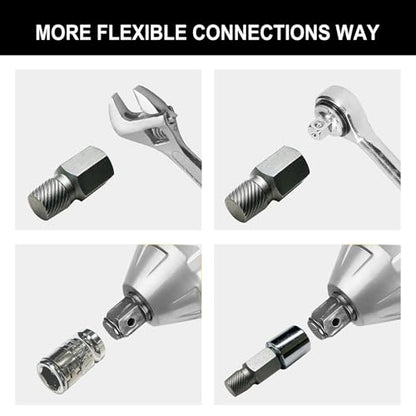 26PCS CR-MO Screw Extractor Set,Hex-Head Multi-Spline Screw Easy-out Screw Extraction Set 3/8" Inch Drive Hex-Head, Broken Bolt Remover, Stripped Fastener Tool for Stripped, Rounded, Damaged - color: 26pcs-screw Extractor